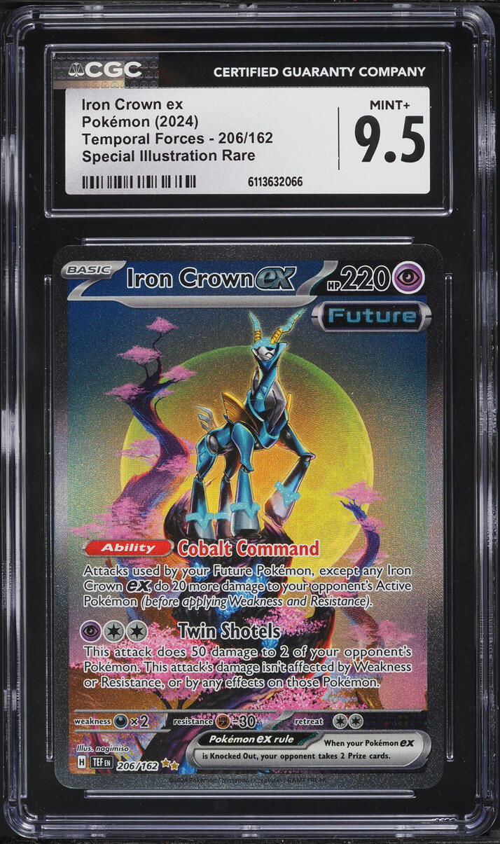 2024 Pokemon Scarlet & Violet Temporal Forces SIR Iron Crown EX #206 CGC 9.5 MINT+