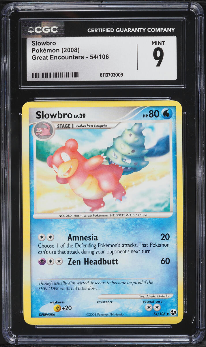 2008 Pokemon Diamond & Pearl Great Encounters Slowbro #54 CGC 9 MINT