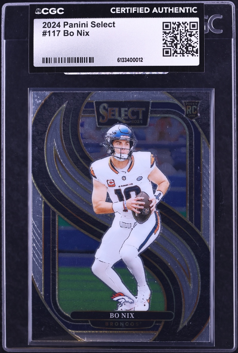 2024 Select Premier Level Bo Nix ROOKIE #117 CGC AUTH