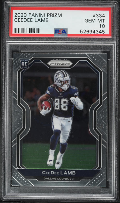 2020 Panini Prizm Prizm Green #334 CeeDee Lamb RC PSA 9 on