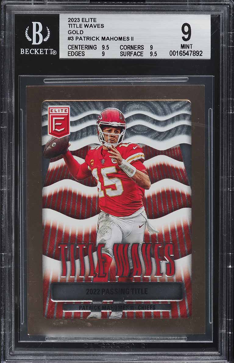 2023 Donruss Elite Title Waves Gold Patrick Mahomes II /5 #TW-3 BGS 9 MINT