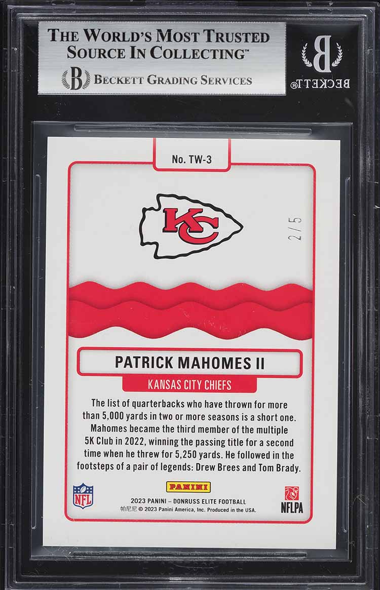 2023 Donruss Elite Title Waves Gold Patrick Mahomes II /5 #TW-3 BGS 9 MINT
