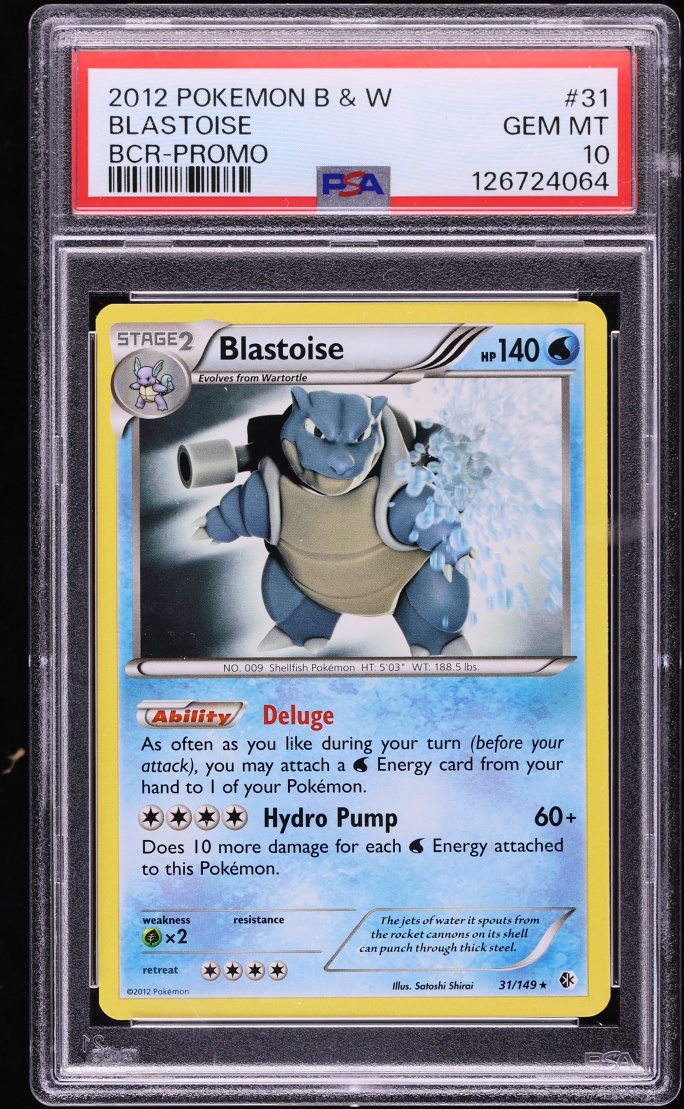 2012 Pokemon Black & White Boundaries Crossed Promo Holo Blastoise #31 PSA 10 GEM MINT