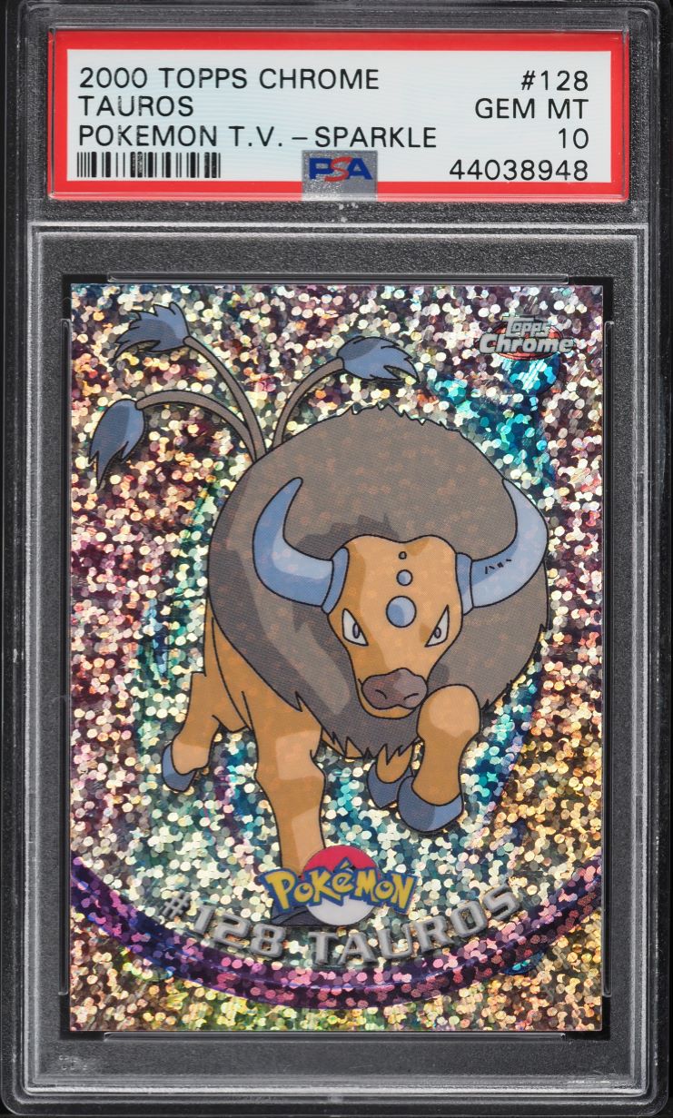 2000 Pokemon Topps Chrome Series 2 Sparkle Tauros #128 PSA 10 GEM MINT