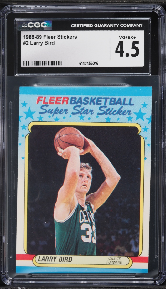 1988 Fleer Stickers Larry Bird #2 CGC 4.5 VGEX+