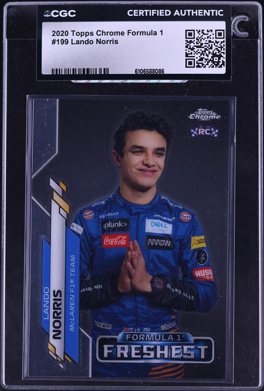 2020 Topps Chrome Formula 1 F1 Lando Norris ROOKIE #199 CGC AUTH
