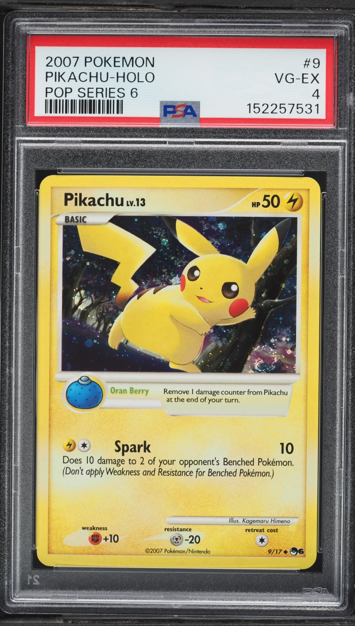 2007 Pokemon POP Series 6 Holo Pikachu #9 PSA 4 VGEX