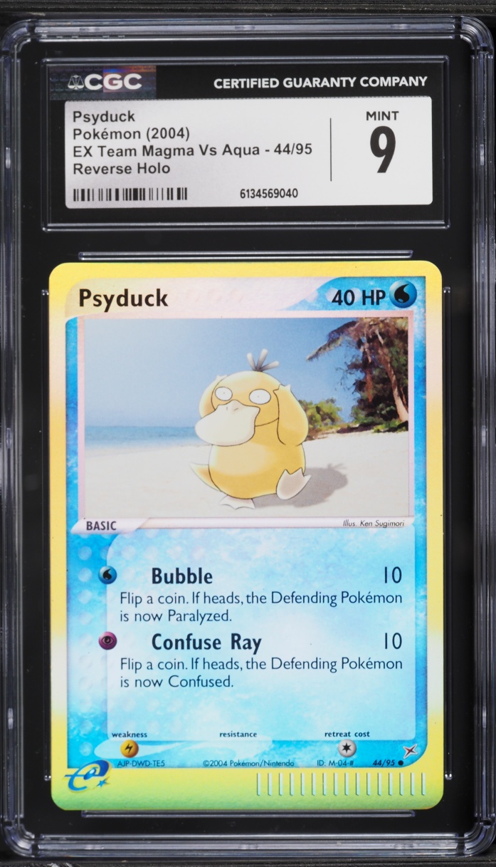 2004 Pokemon EX Team Magma VS Aqua Reverse Holo Psyduck #44 CGC 9 MINT