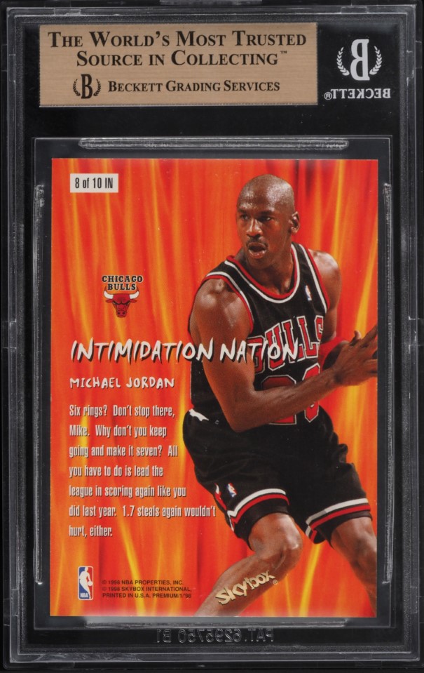 1998 Skybox Premium Intimidation Nation Michael Jordan #8 BGS 9.5 GEM MINT
