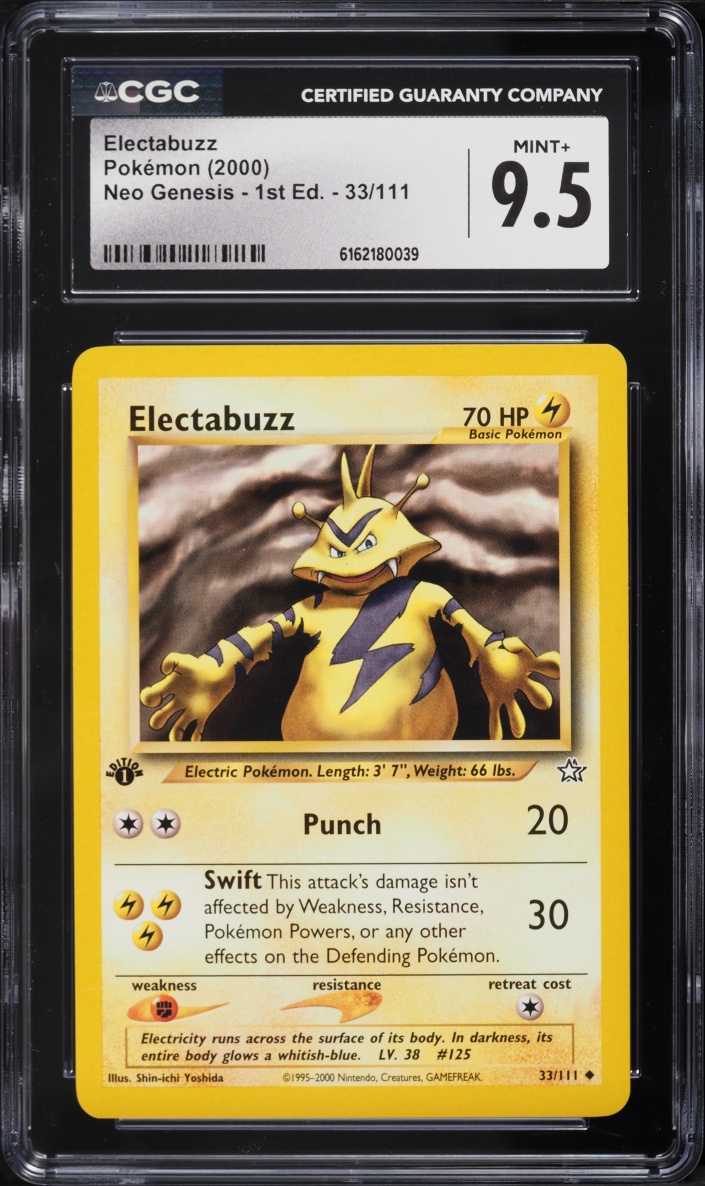 2000 Pokemon Neo Genesis 1st Edition Electabuzz #33 CGC 9.5 MINT+