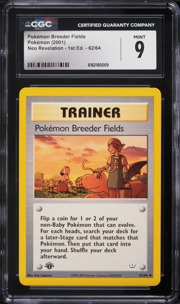 2001 Pokemon Neo Revelation 1st Edition Pokemon Breeder Fields #62 CGC 9 MINT