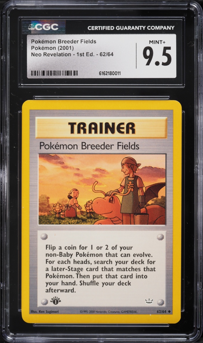 2001 Pokemon Neo Revelation 1st Edition Pokemon Breeder Fields #62 CGC 9.5 MINT+