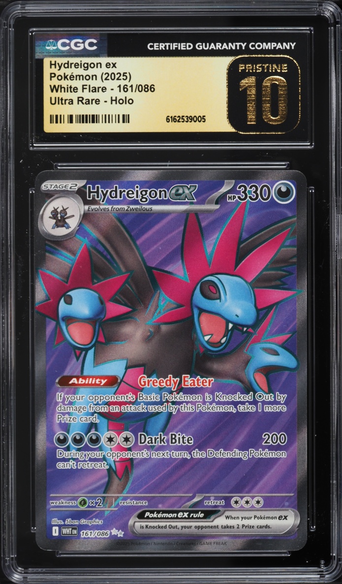 2025 Pokemon Scarlet & Violet White Flare Full Art Hydreigon Ex #161 CGC 10 PRISTINE