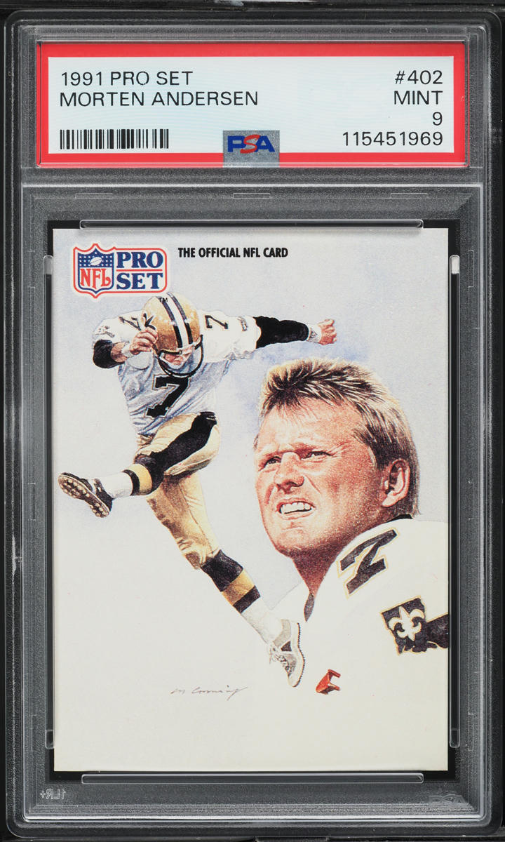 1991 Pro Set Football Morten Andersen #402 PSA 9 MINT