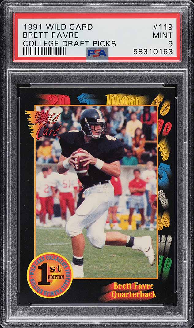 1991 Wild Card College Draft Picks Brett Favre ROOKIE #119 PSA 9 MINT