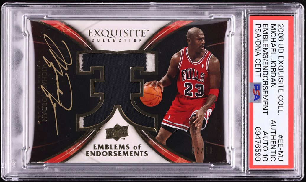 2008 Exquisite Collection Emblems Of Endorsements Michael Jordan PATCH AUTO DNA 10 /10 PSA AUTH