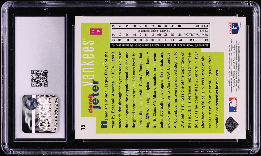 1995 Collector's Choice Derek Jeter ROOKIE #15 CGC 9.5 MINT+