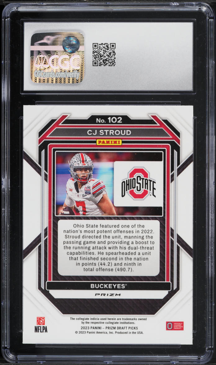 2023 Panini Prizm Draft Picks Red Ice C.J. Stroud ROOKIE #102 CGC 10 GEM MINT