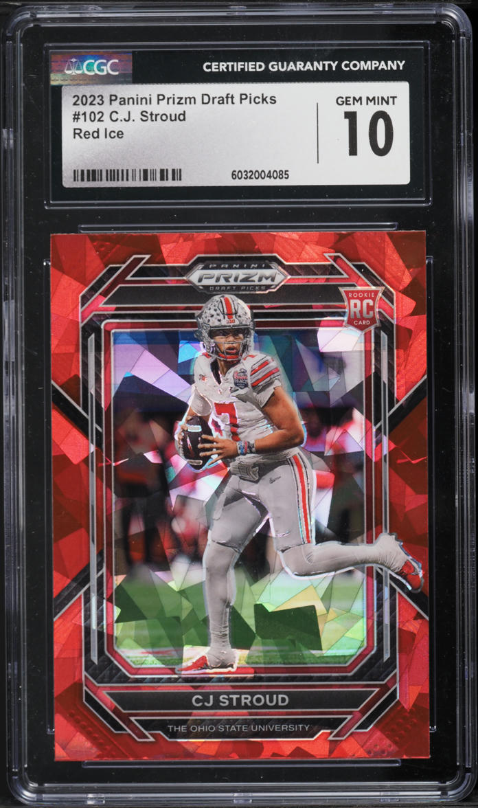 2023 Panini Prizm Draft Picks Red Ice C.J. Stroud ROOKIE #102 CGC 10 GEM MINT