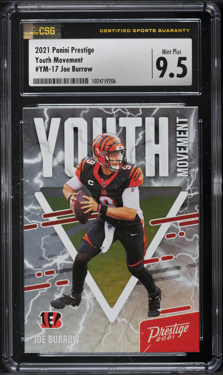 2021 Panini Prestige Youth Movement Joe Burrow #YM-17 CSG 9.5 MINT+