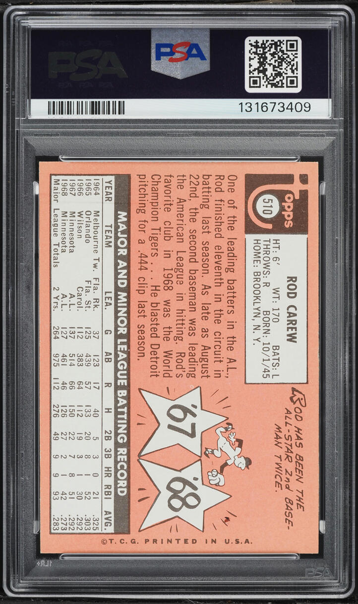 1969 Topps Rod Carew #510 PSA 6 EXMT
