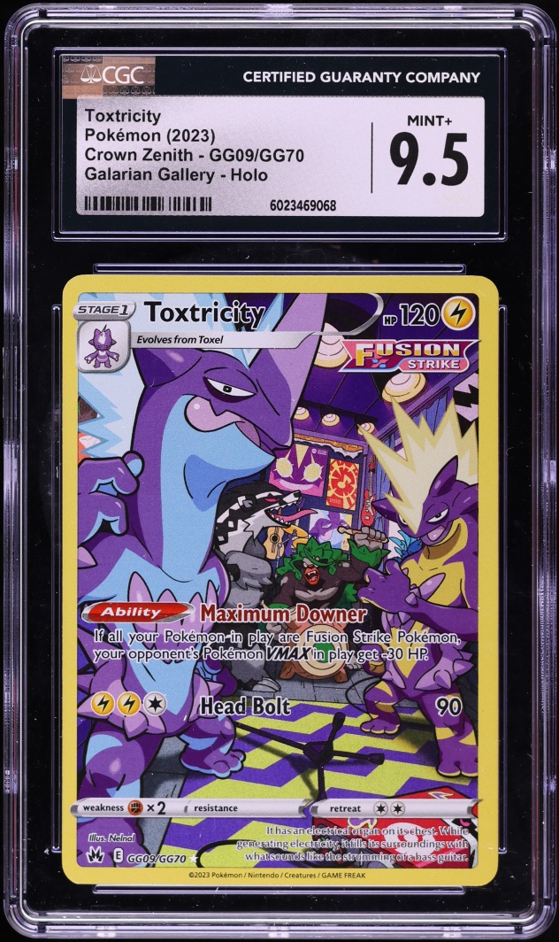 2023 Pokemon Sword & Shield Crown Zenith Galarian Gallery Alt Art Toxtricity #GG09 CGC 9.5