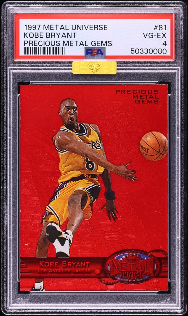 1997 Metal Universe Precious Metal Gems PMG Red Kobe Bryant /100 #81 MBA PSA 4 VGEX
