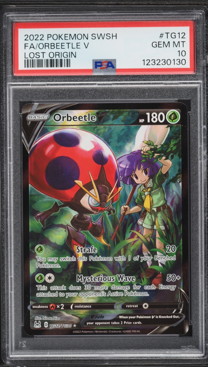 2022 Pokemon Sword & Shield Lost Origin Full Art Orbeetle V #TG12 PSA 10 GEM MINT