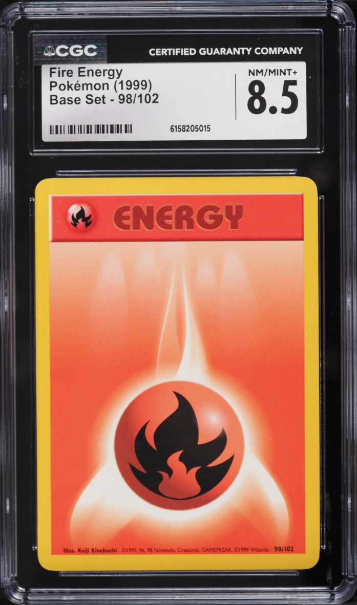1999 Pokemon Base Set Fire Energy #98 CGC 8.5 NM-MT+