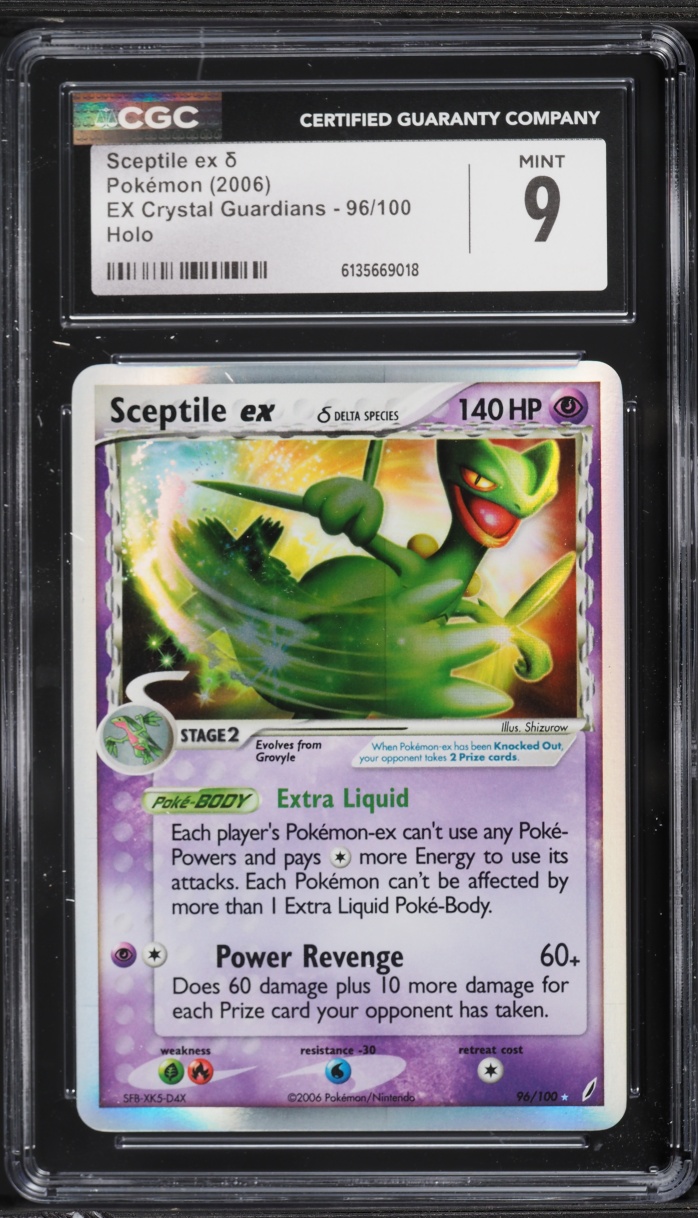 2006 Pokemon EX Crystal Guardians Holo Sceptile EX #96 CGC 9 MINT