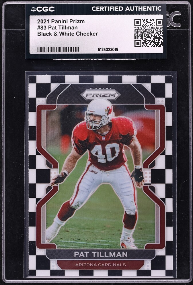 2021 Panini Prizm Black & White Checker Pat Tillman #83 CGC AUTH