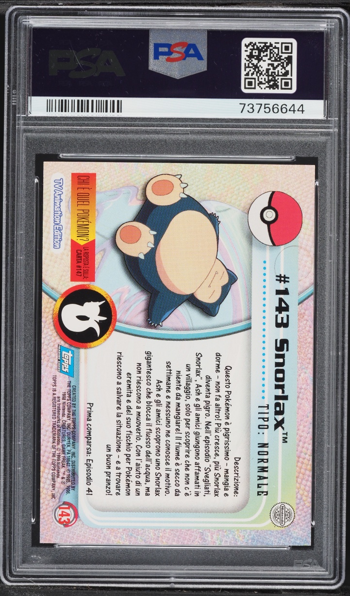 2000 Topps Pokemon Series 3 Foil Snorlax #143 PSA 10 GEM MINT