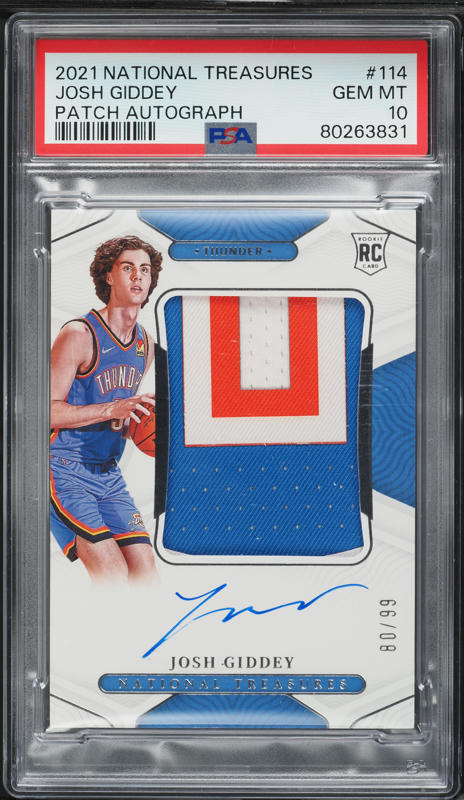 2021 Panini Mosaic Josh Giddey ROOKIE AUTO #RAMJGD PSA 10 GEM MINT