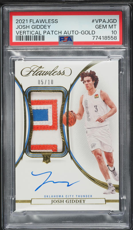 2021 Panini Mosaic Josh Giddey ROOKIE AUTO #RAMJGD PSA 10 GEM MINT