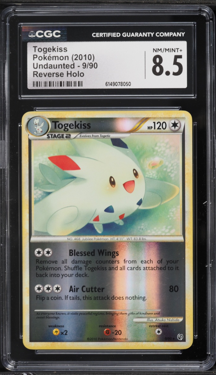 2010 Pokemon HeartGold & SoulSilver Undaunted Reverse Holo Togekiss #9 CGC 8.5 NM-MT+