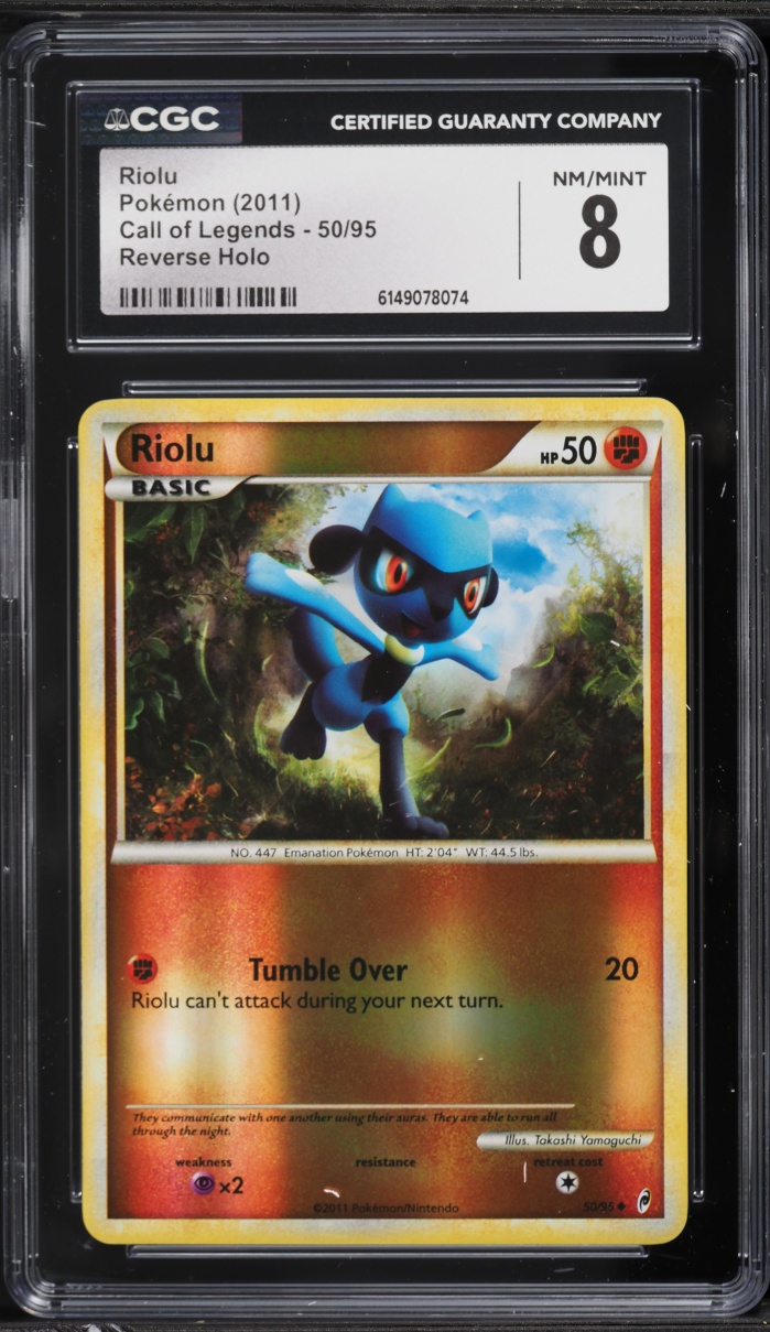 2011 Pokemon Call Of Legends Reverse Holo Riolu #50 CGC 8 NM-MT