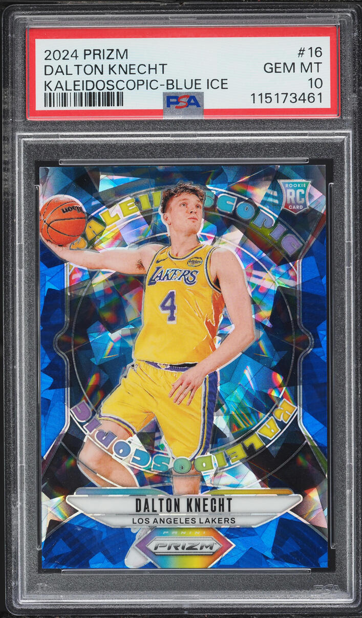 2024 Panini Prizm Kaleidoscopic Blue Ice Dalton Knecht ROOKIE /125 #16 PSA 10 GEM MINT