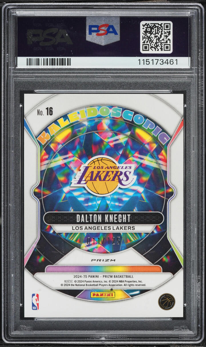 2024 Panini Prizm Kaleidoscopic Blue Ice Dalton Knecht ROOKIE /125 #16 PSA 10 GEM MINT