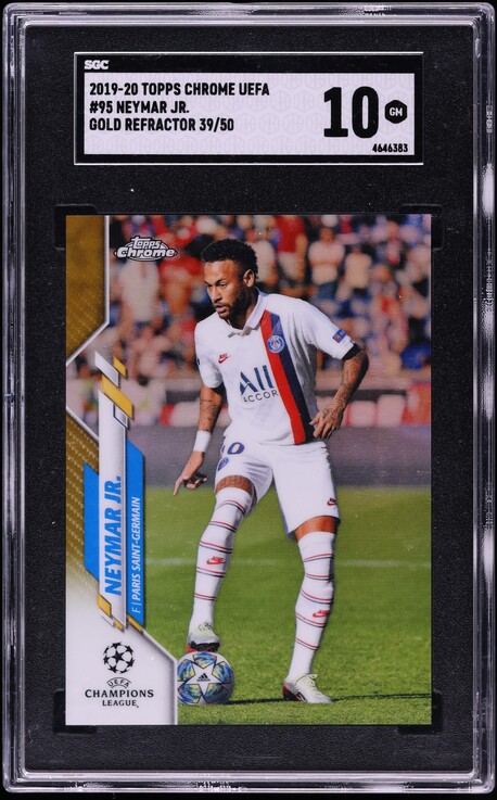 2021 Topps Chrome Match Attax UCL Neon Green Neymar Jr. /99 #193