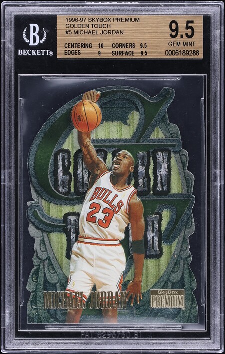 1996 Fleer Brushed Gold Michael Jordan SGC 9.5 MINT+ on Fanatics