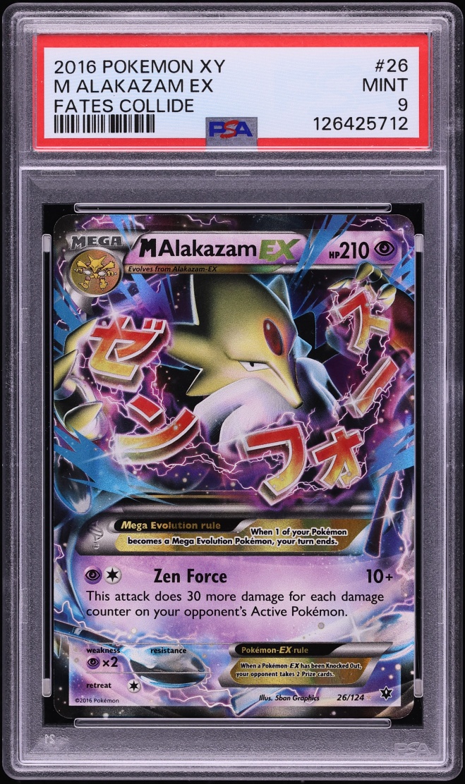 2016 Pokemon XY Fates Collide Holo M Alakazam EX #26 PSA 9 MINT