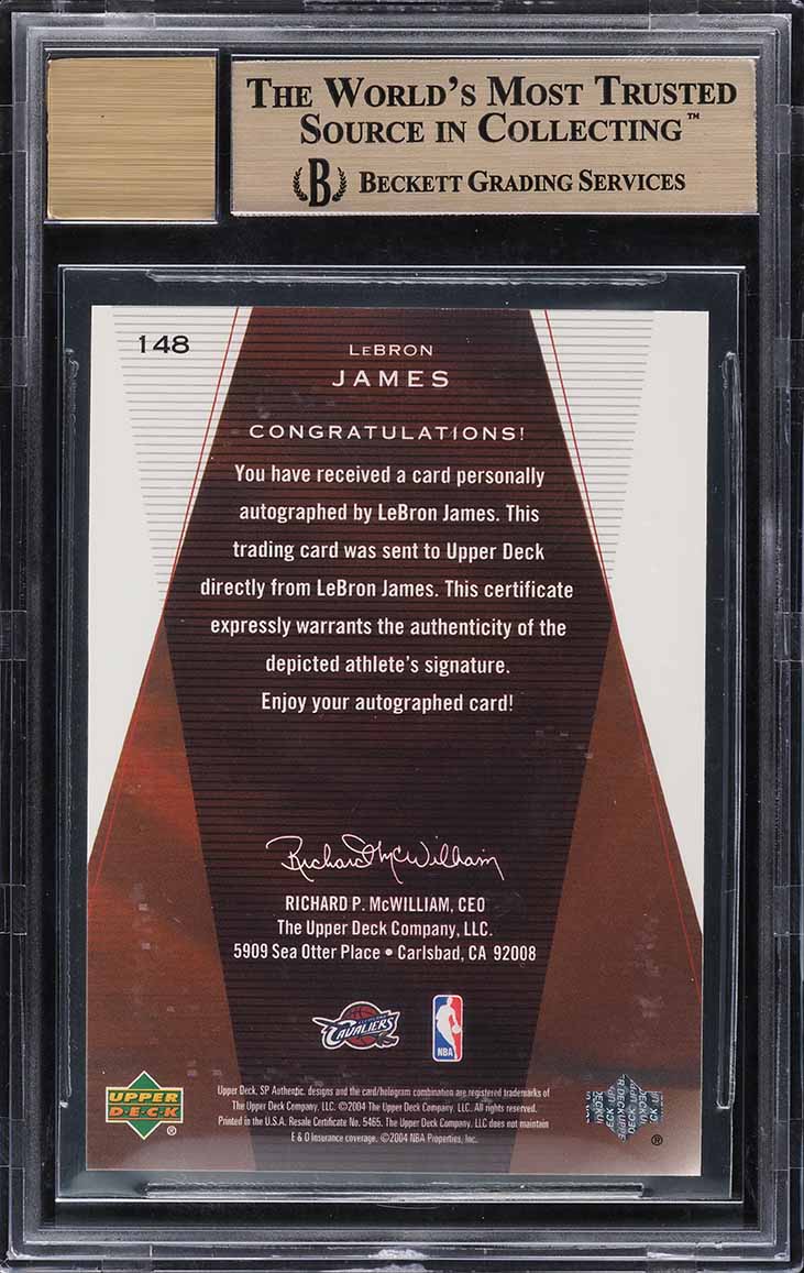 2003 SP Authentic LeBron James ROOKIE AUTO /500 #148 BGS 9.5 GEM MINT