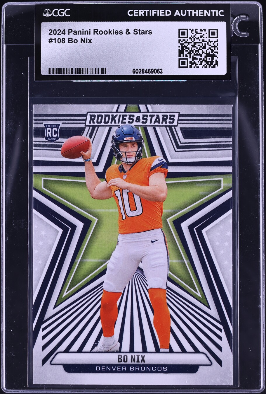2024 Panini Rookies & Stars Bo Nix ROOKIE #108 CGC AUTH