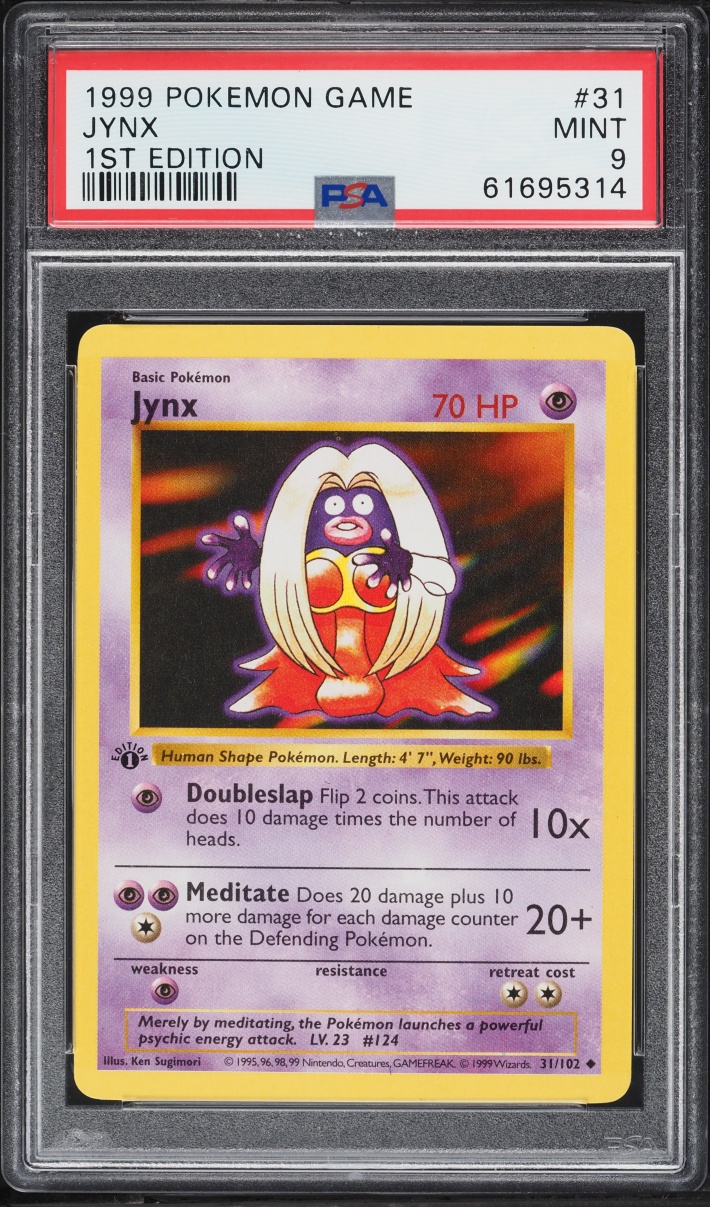 1999 Pokemon Base Set Shadowless 1st Edition Jynx #31 PSA 9 MINT