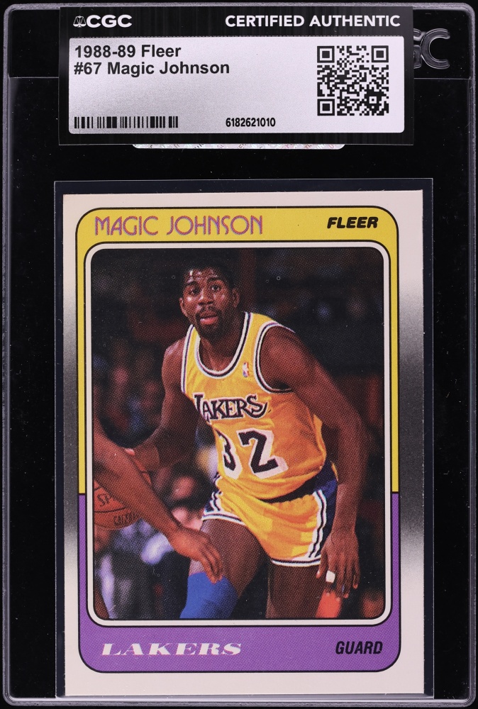 1988 Fleer Basketball Magic Johnson #67 CGC AUTH