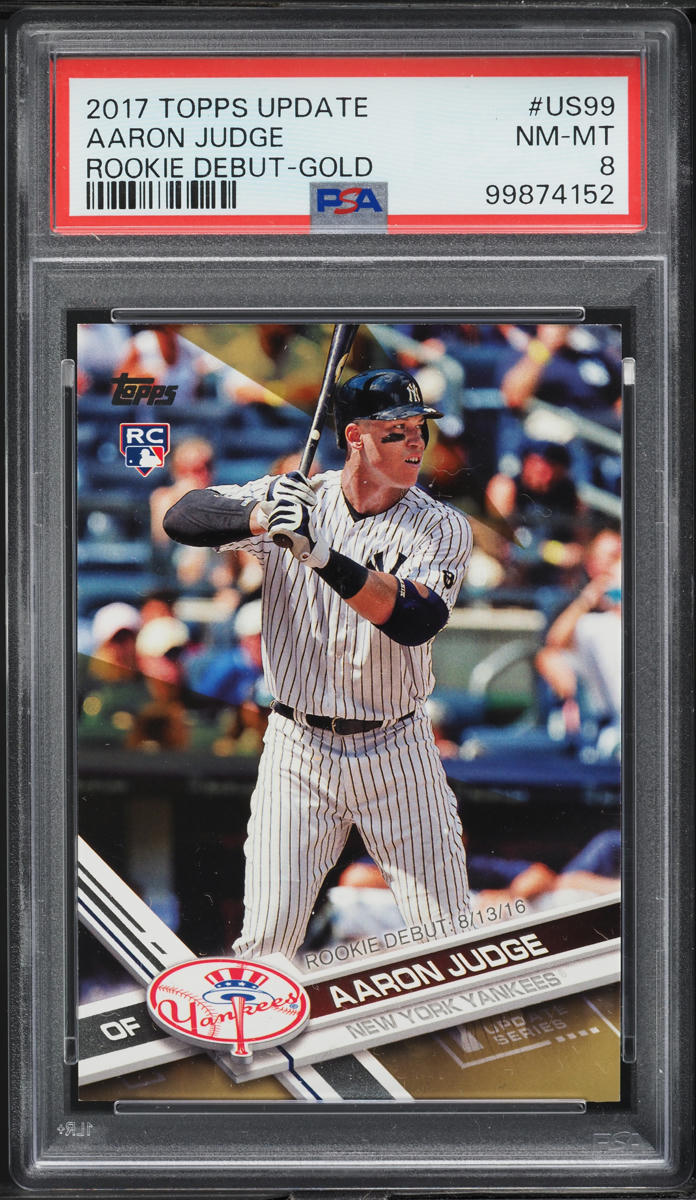 2017 Topps Update Debut Gold Aaron Judge ROOKIE /2017 #US99 PSA 8 NM-MT