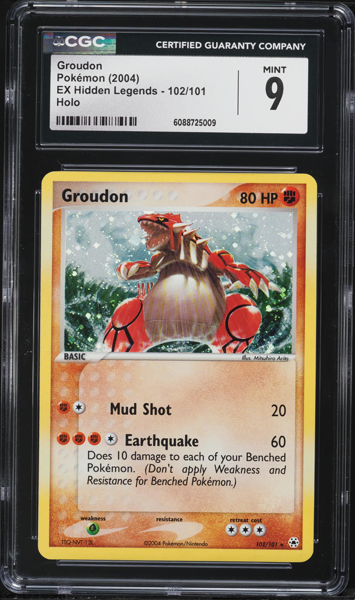 2004 Pokemon EX Hidden Legends Holo Groudon #102 CGC 9 MINT
