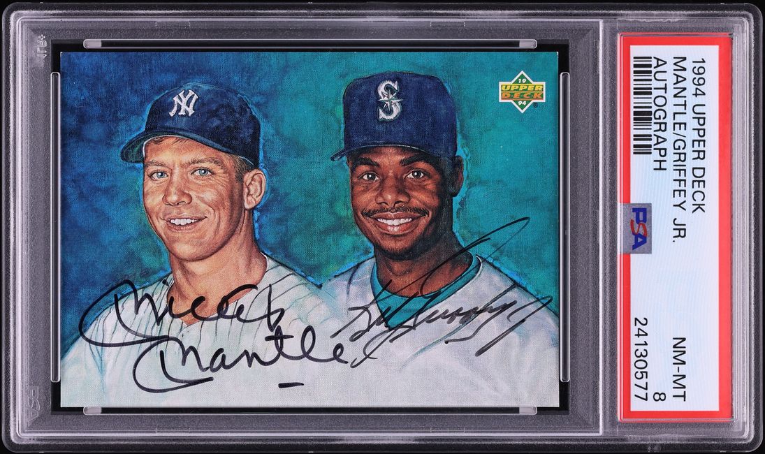 1994 Upper Deck Mickey Mantle & Ken Griffey Jr. AUTO PSA 8 NM-MT