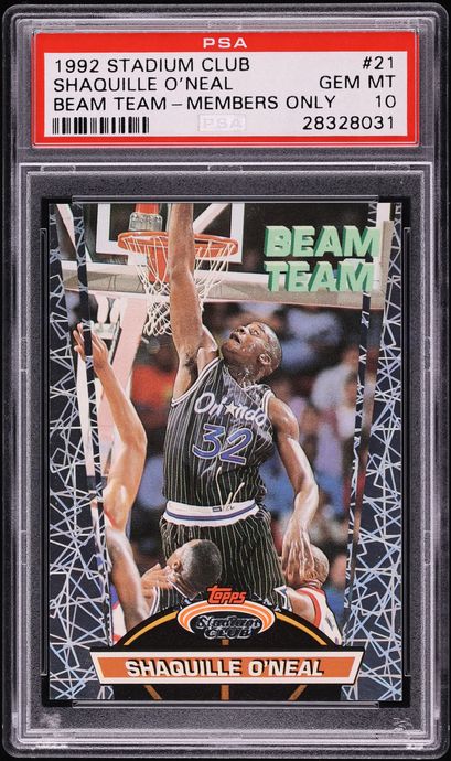 1992 Stadium Club Beam Team Members Only Shaquille O'Neal ROOKIE #21 PSA 10 GEM MINT