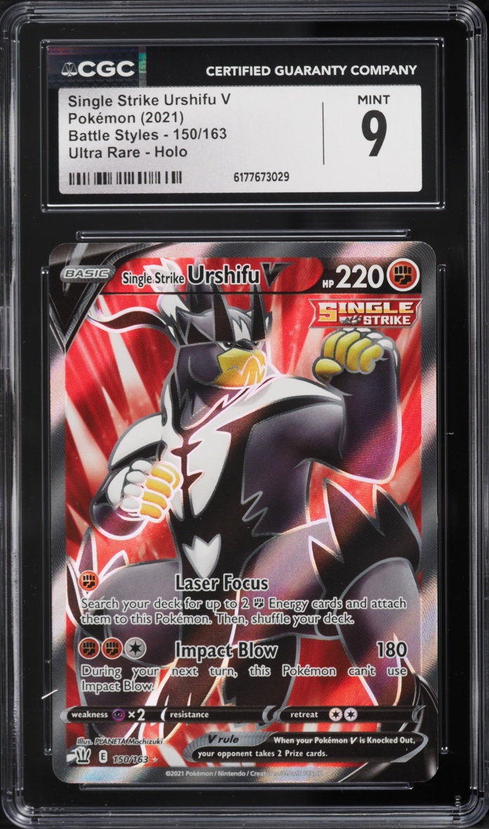 2021 Pokemon Sword & Shield Battle Styles Full Art Single Strike Urshifu V #150 CGC 9 MINT